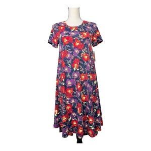 LuLaRoe Carly Swing Floral Midi High low Dress Size XXS
